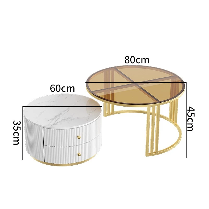 Small Apartment Side Table Coffee Table Iron Round Glass Modern Nordic Minimalist Trend Creative Living Room Home Home Furniture