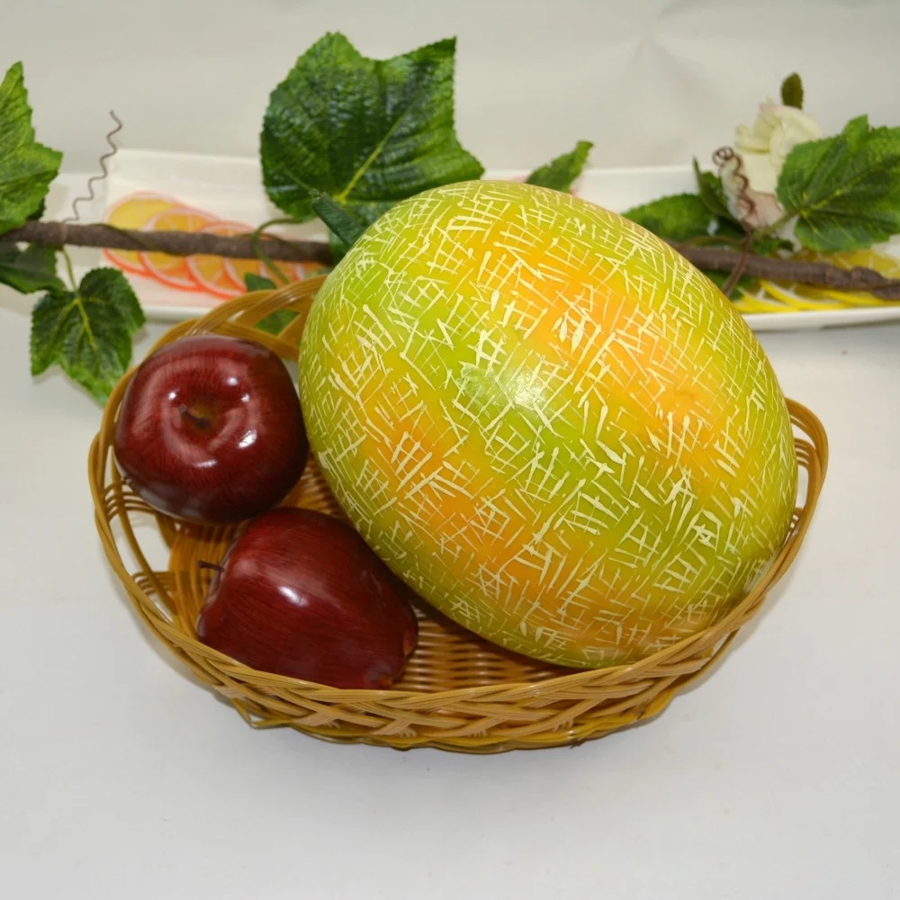 Designer Decorative One Artificial Faux  Honeydew Melon Fruit Hami Melon