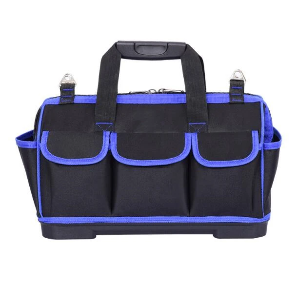 plastic bottom Hard Base heavy duty polyester electrician with Shoulder Belt nylon toolkit oxford Tool Bag