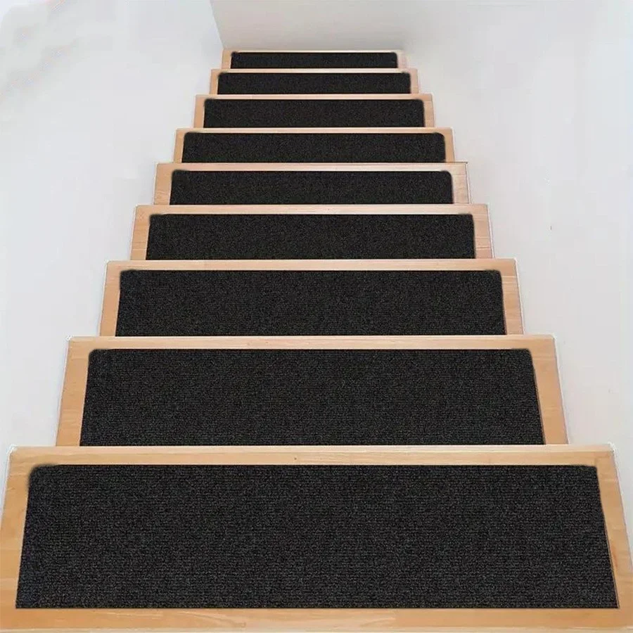 15 PCS Stair Tread Carpet Set of 15 Non-Slip Stair Tread Mats for Wooden Steps Indoor Outdoor Stair Tread