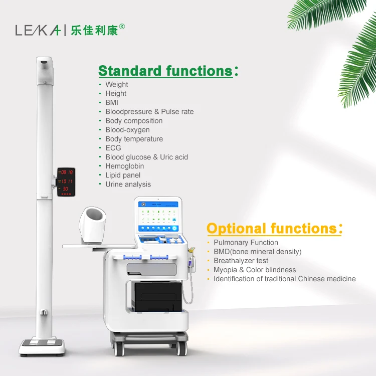 LEKA health checkup kiosk  medical grade ABS safety material  All in one health check up  Kiosk  Smart Health Posthouse