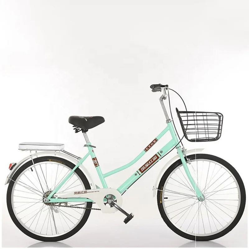 For Sale 22/24/26 Inch City Commuting Women Bike Single 6 Speed Bicycle with Basket for Adult Student Cycle in Stock