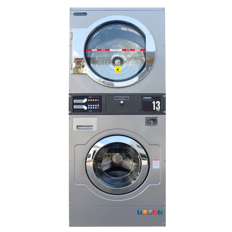 15/20kg Fully Automatic Commercial Washing Machine Heavy Duty Laundromat Stack Washer And Dryer