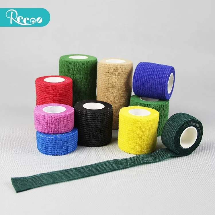 Recoo Self-Adherent Wrap Neon Rainbow Pack, Cohesive bandage 3 Inches x 5 Yards