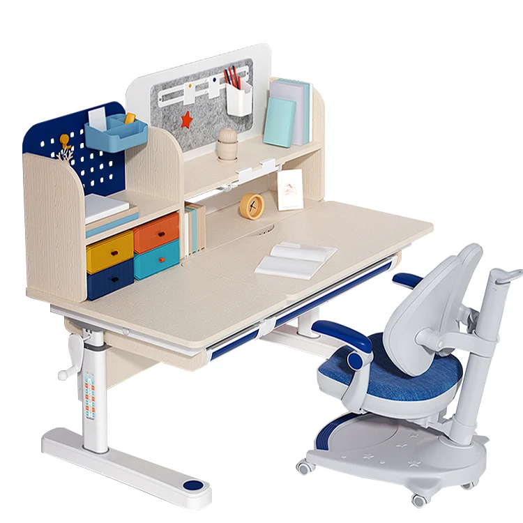 Newt Modern Design Kids Learning Desk Ergonomic Children Study Table and Chair with Large Storage
