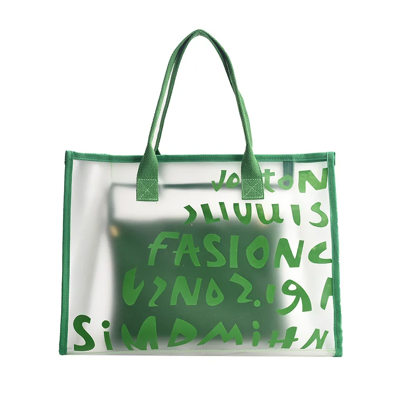 Large Travel Shopping Contrast Color Tote Shoulder Bag Set Summer Transparent Jelly Wholesale Prices Handbags China