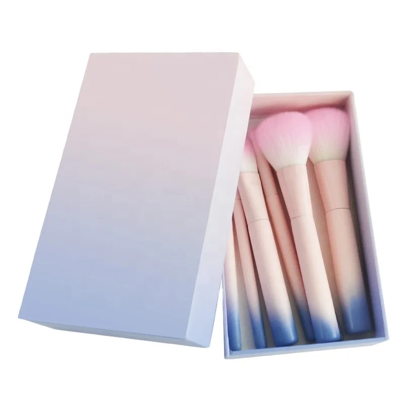 
Factory Price Synthetic Hair and Pony Hair 7 pcs Gradient Makeup Brush Set With Gift Box 