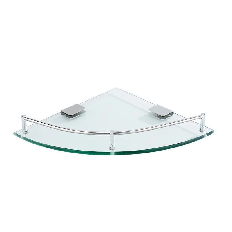 Glass Shelve Stainless Steel Bracket Wall-Mounted Corner Shower Shelf for Bathroom Stainless Steel 304 Bathroom Accessories