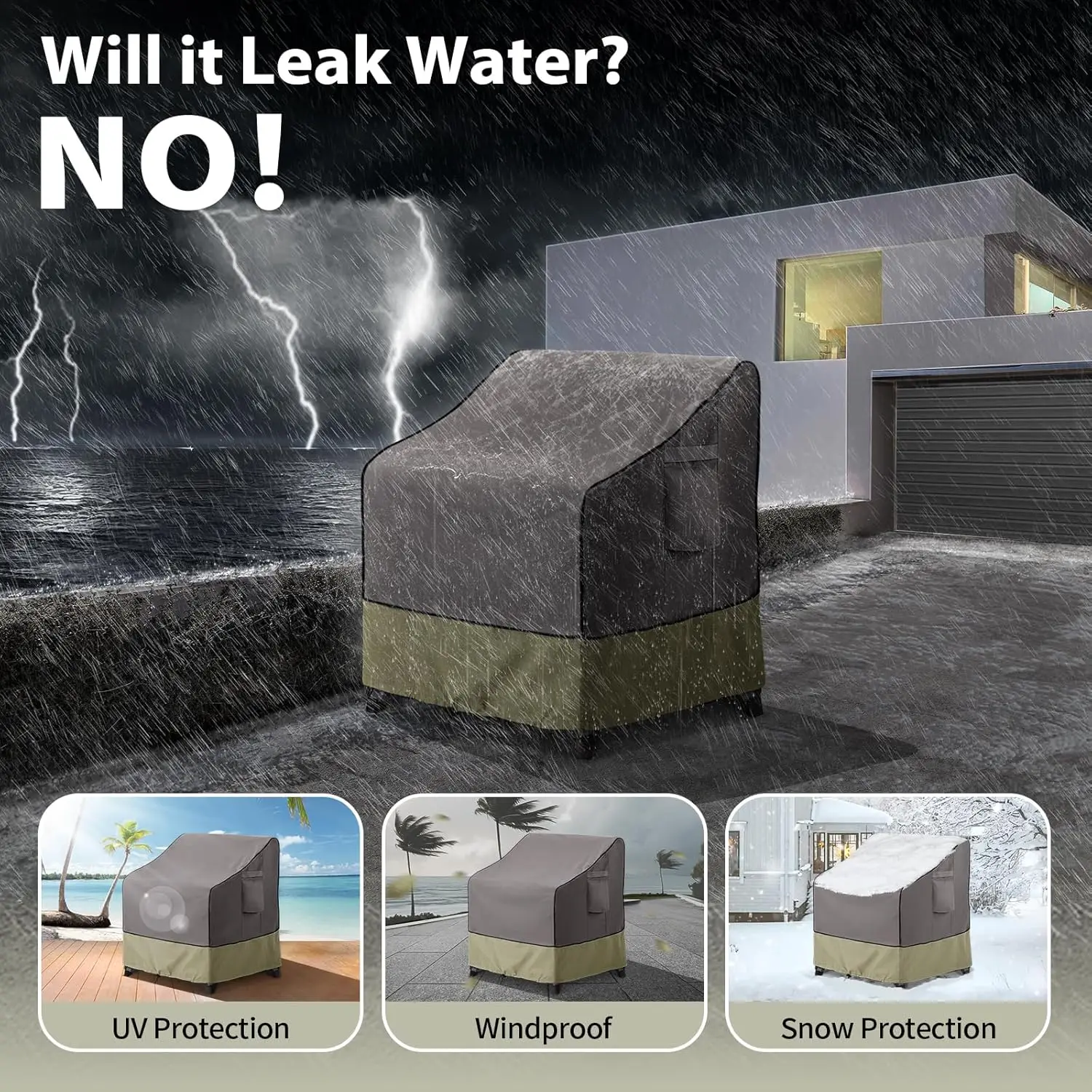 Garden Qulati Waterproof Patio Chair Covers Lounge Deep Seat Sofa Outdoor Seating Covers for Outdoor Furniture