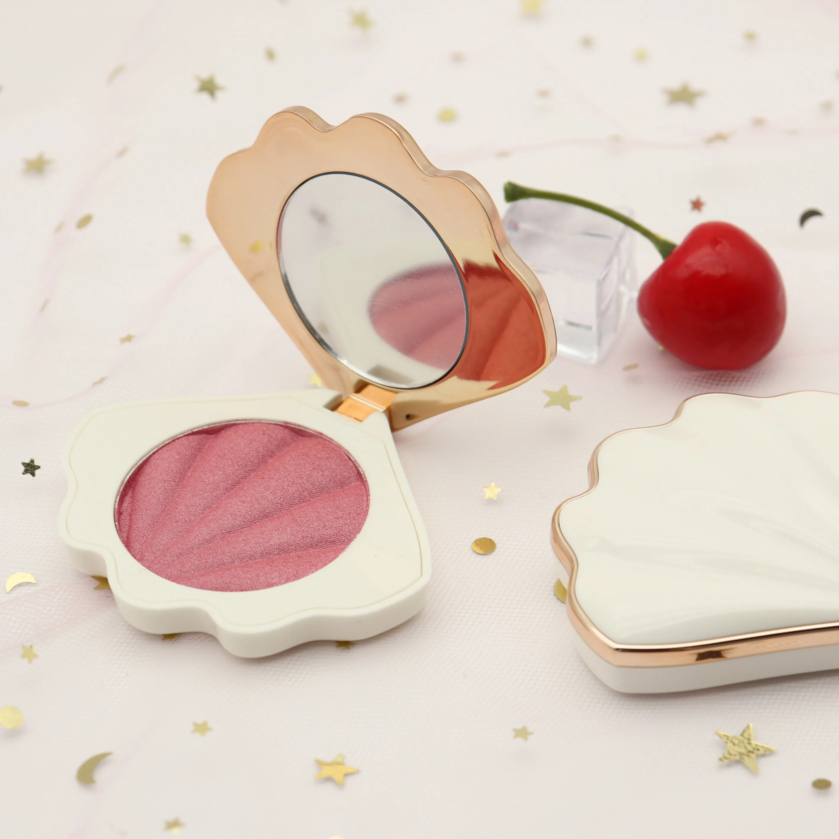 Private Label 10 Colors Diamond Highlighter Baked Blusher Natural Shimmer Finish Bronzer Easy to Apply Daily Lip Face Makeup