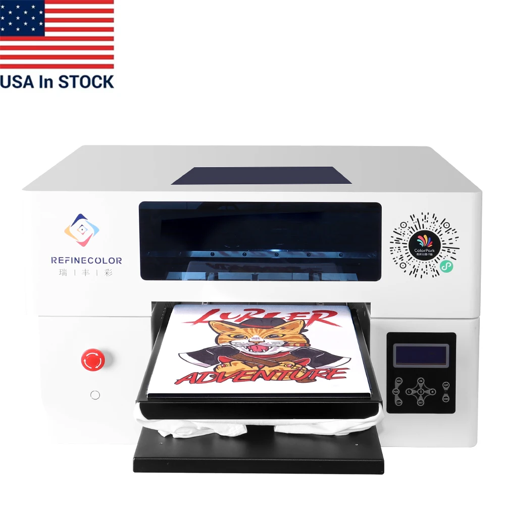Refinecolor A3 Direct To Garment Printer T shirt Printing Machine For Small Business USA Warehouse Fast Delivery