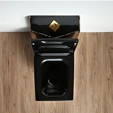 Hot sale ceramic sanitary ware toilet bowl luxury bathroom gold toilet commode wc black gold ceramic toilet