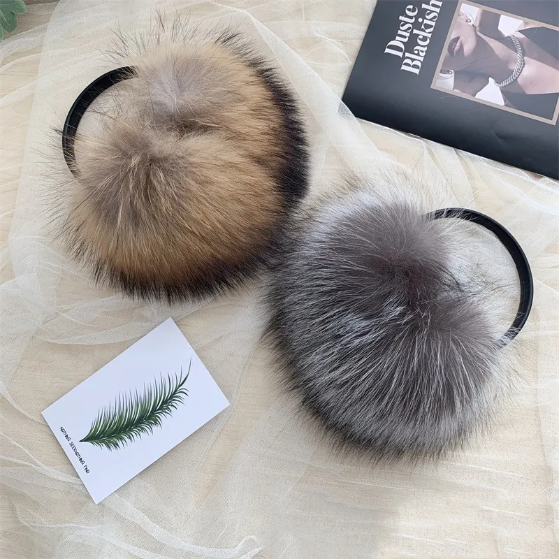 New Popular Winter Warm Women Real Fur Ear Cover Girls Luxury Fluffy Fox Fur Earmuffs
