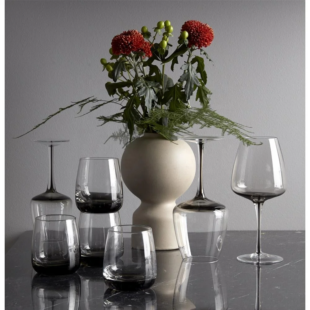 Thick Bottom Drinking Color Glass Black Core Colored Bottom Smoke Grey GRADIENT Coloured  Long Tumbler Glass