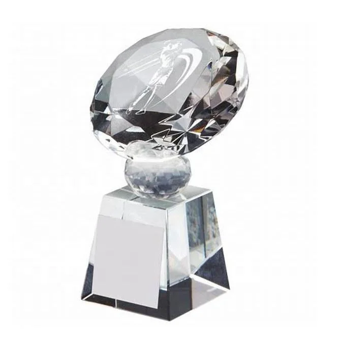 Soccer Rugby Crystal Trophy Glass Cup American Football Association Awards Crystal Award
