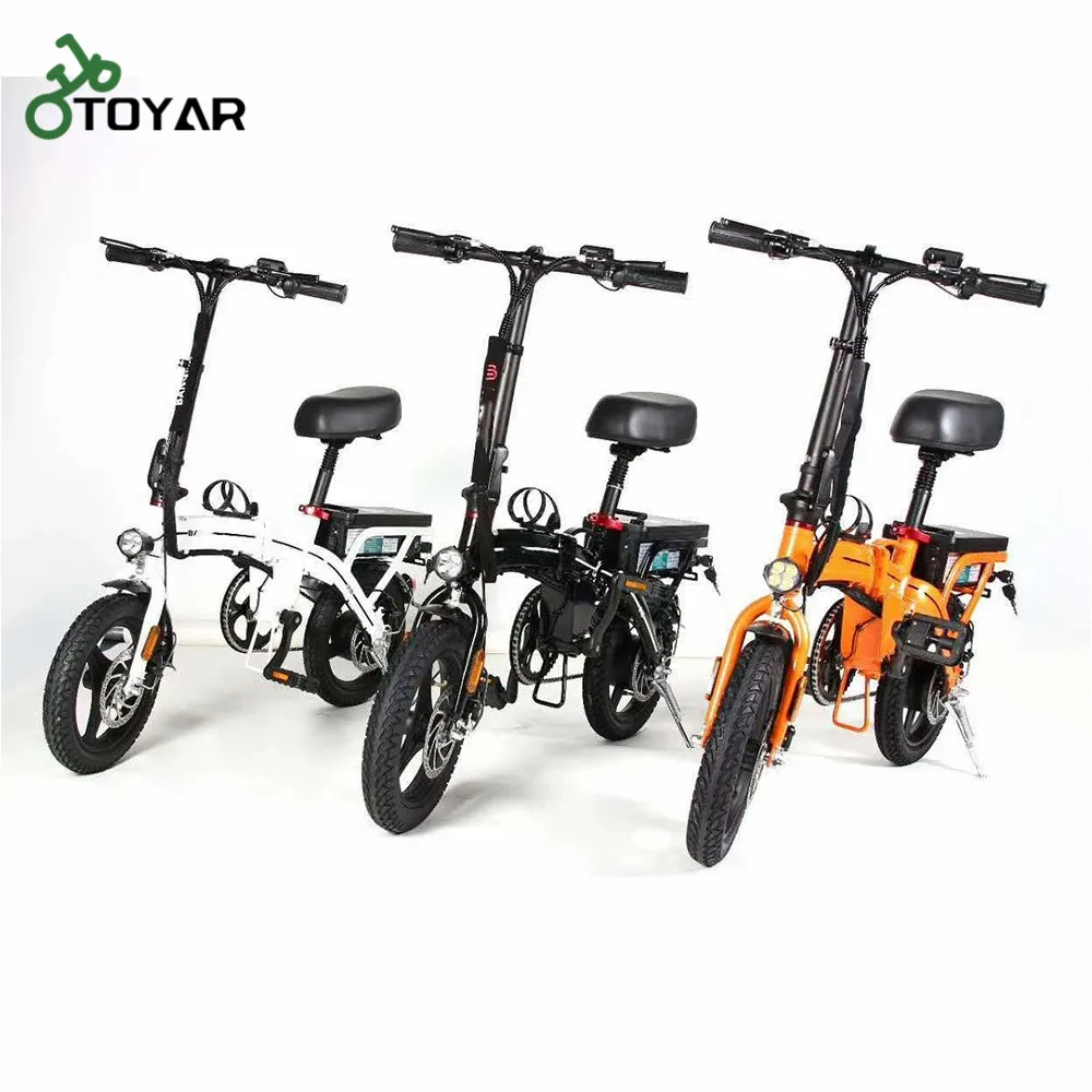 Складной электрический велосипед Toyar для взрослых 14 дюймов шина светодиодный дисплей