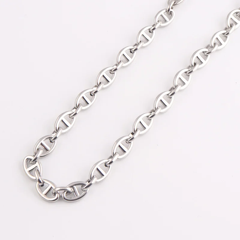 Wholesale coffee beads Link Chain Necklace Women Stainless Steel Chain