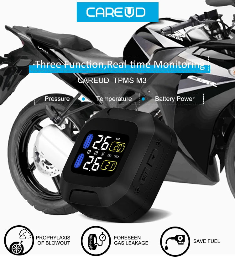 Tpms For Motorcycle With 2 External Sensors Tyre Pressure Monitoring System