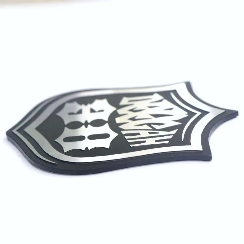 Custom 3D Logo Sandblasting Diamond-cutting Nameplates Metal Plates with Permanent Adhesive for Vehicles Emblem
