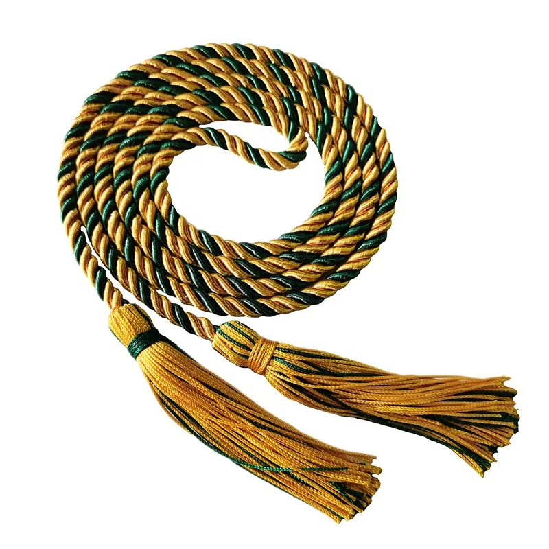 
Wholesale factory directly Gold/Kelly Green multicolor graduation honor cords 