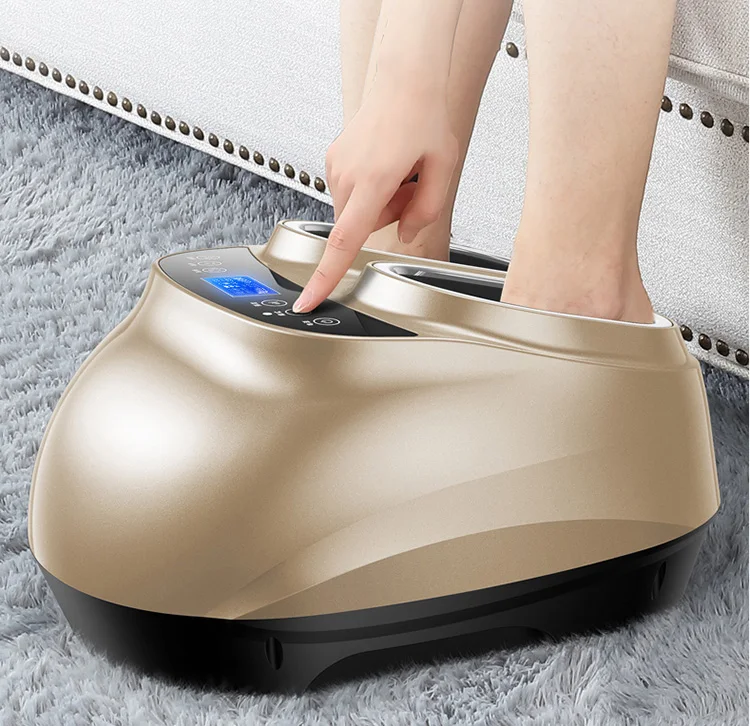 KIKI MASSAGE Electric Deep Kneading Therapy Air Compression Roller Shiatsu Foot SPA Massager Machine with Heat