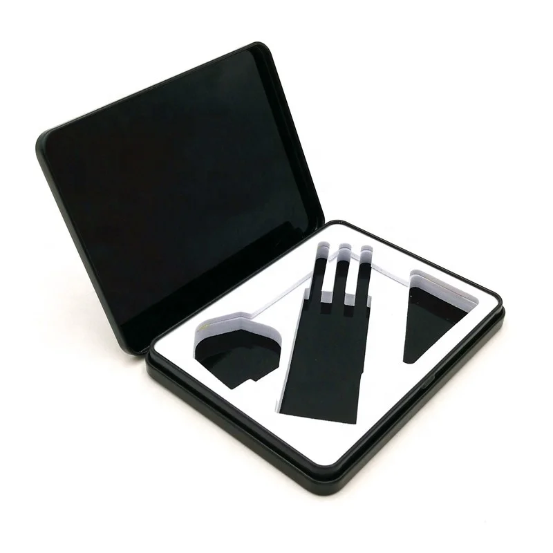 Factory direct OEM rectangular luxury custom made dart packaging thin metal tin case box with EVA foam and hinge