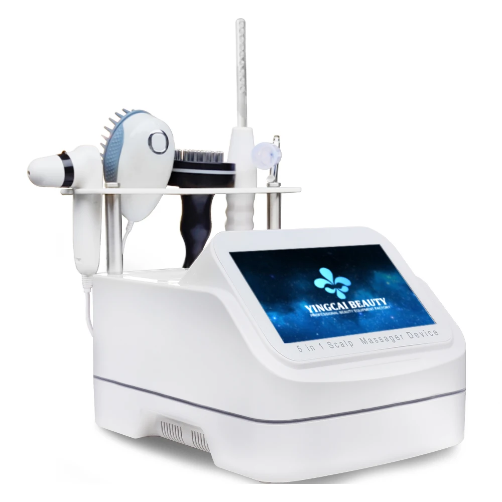 smart hair scalp hair massager vibrating scalp serum dispenser red light led therapy hair analyzer machine