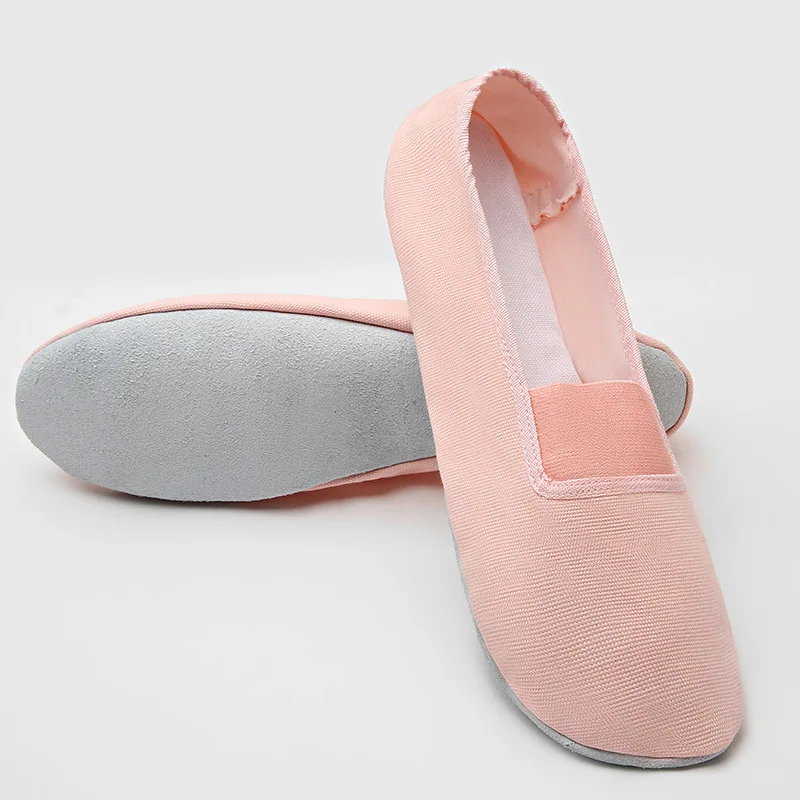 Wholesale hot Ballet Dance Shoes Split Sole Satin Gymnastic Flats with Ribbon