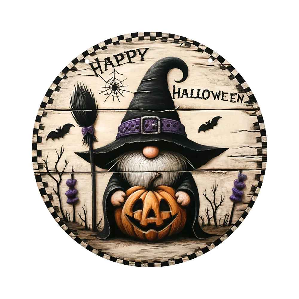 2025   Spot Halloween Day Decoration Wooden Door Pendant Witch Pumpkin Ghost Festival Party Scene Ghost Wooden Pendant