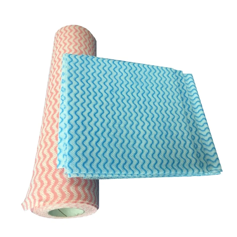 Heavy duty cleaning cloth industrial spunlace nonwoven washable color universal kitchen reusable wipes