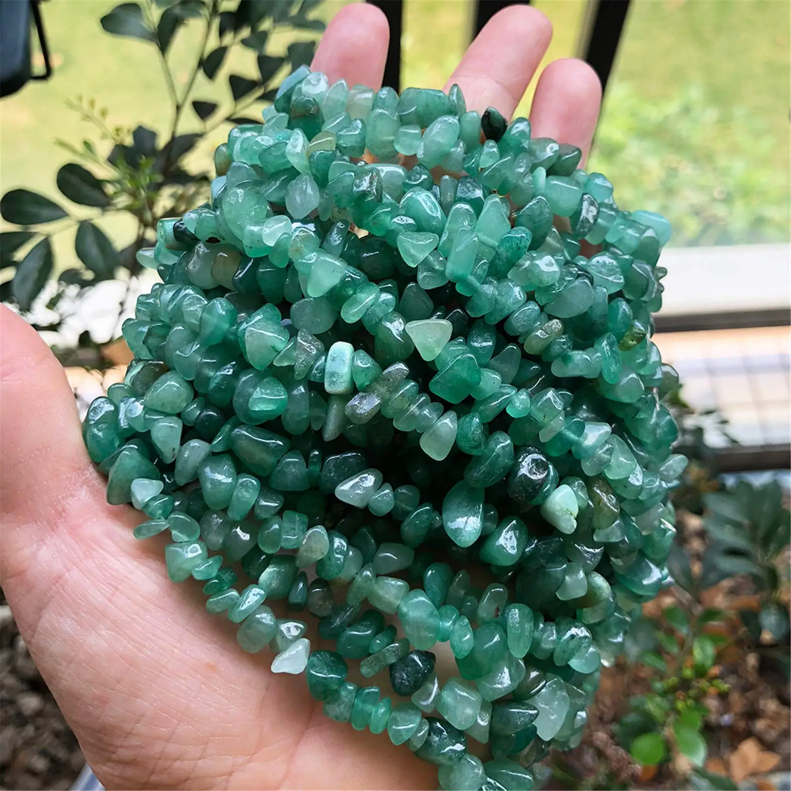 Drilled Rough Natural 5mm~8mm Garnet Aquamarine Jade Black Onyx Crystals Quartz Reiki Gravel Gemstone Chip Loose beads