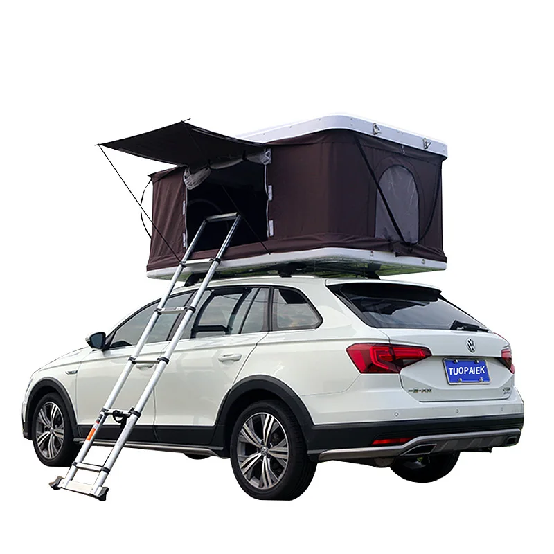 Hot Selling 2-Person ABS Hard Shell Fiberglass Auto Car Roof Top Tent Straight Bracing Type for Outdoor Camping
