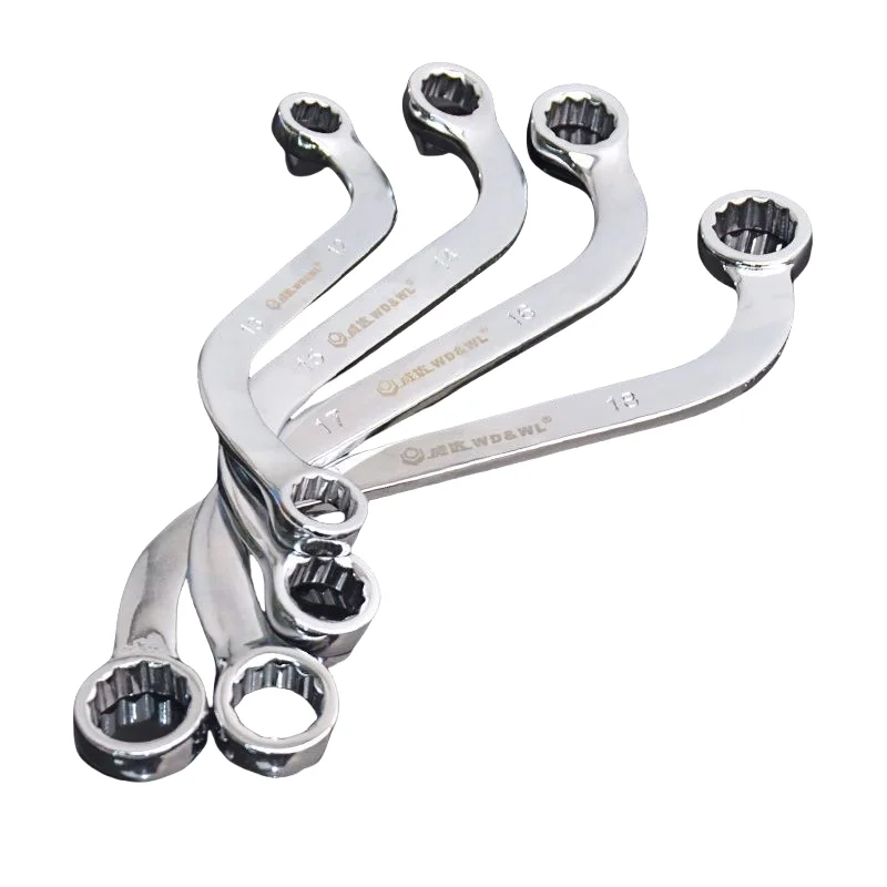 Double Box-End Obstruction Half Moon C-Shape Chrome-Plated Steel Stainless Steel Torque Wrench 4mm 2in Industrial Use DIY OEM