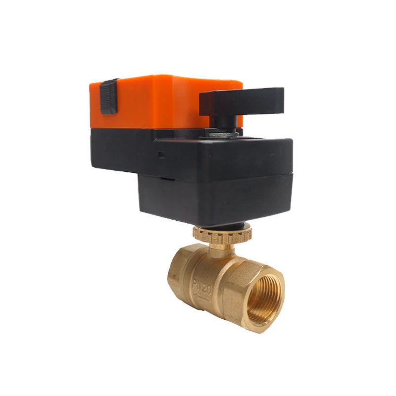 China Supplier Winvall 2 Way 0-10v Actuator Electric Proportional Control Brass Valves Motorized Mini Modulating Ball Valve