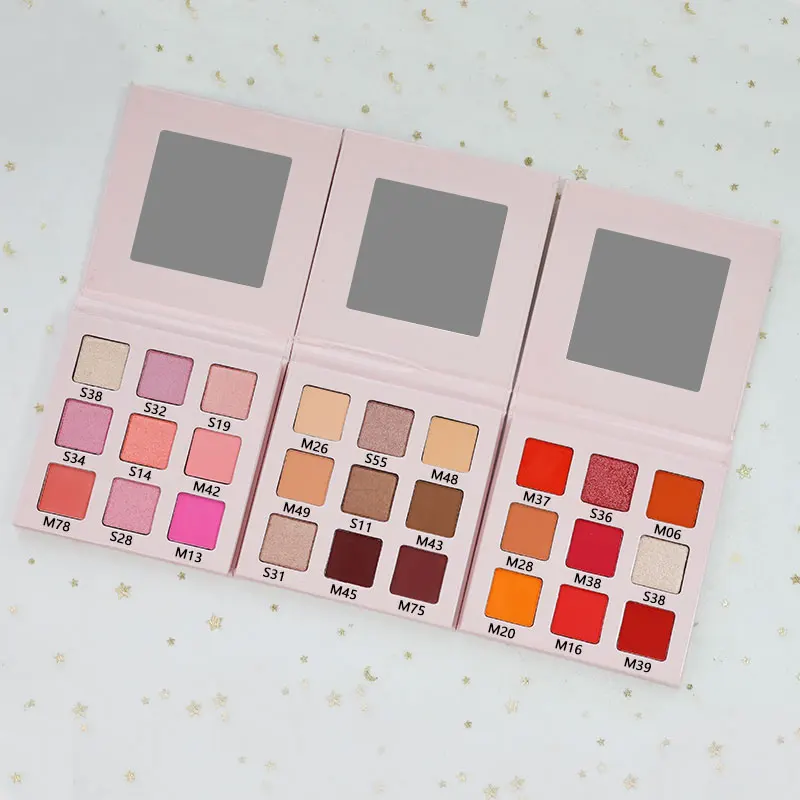 High pigmented cosmetics pressed glitter eyeshadow pallet make up custom logo eye shadow palette private label