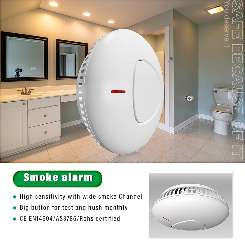 ANKA EN14604 stand-alone domestic fire alarm smoke detector ul listed smoke detector 10-year sealed battery