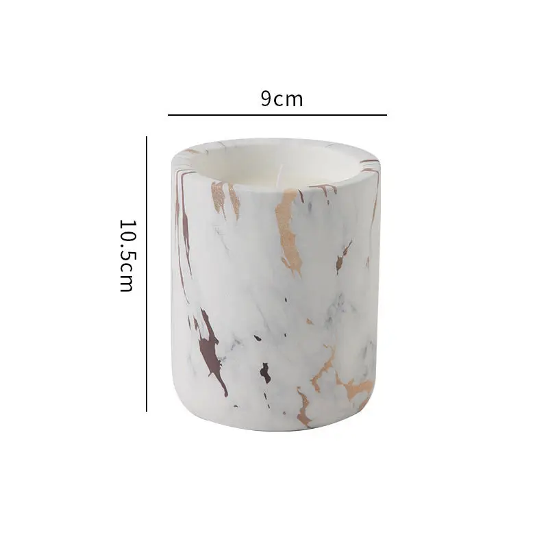 Luxury Marble Grain Container Vessels Empty Ceramic Candle Jars Home Fragrance Scented Candles