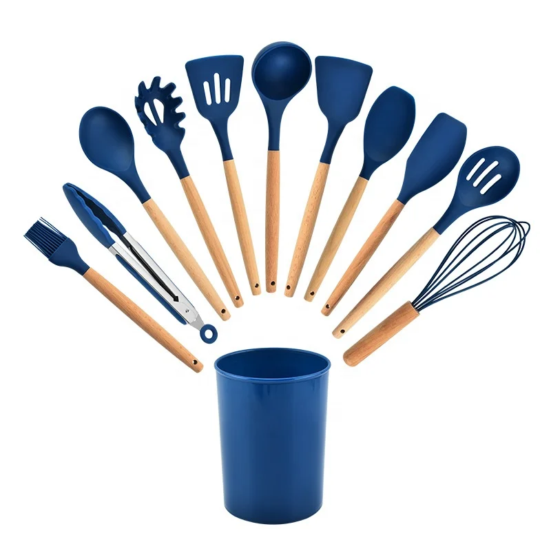 
Cooking Utensils Set Wooden Handle Cookware Heat Resistant Non-Stick Silicone Kitchenware Kitchen Utensils Accessories Gadgets 