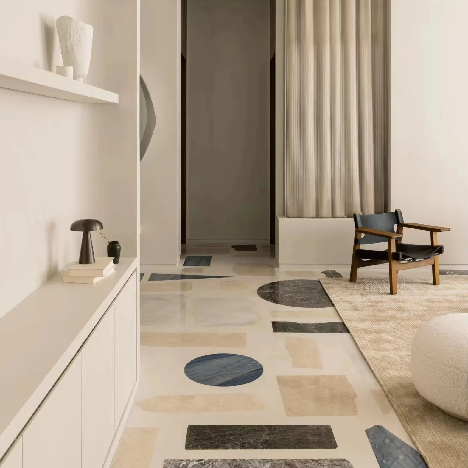 Любой геометрический узор негабаритный натуральный мрамор совокупная мозаика терраццо напольная декоративная панель по индивидуальному заказу от производителя