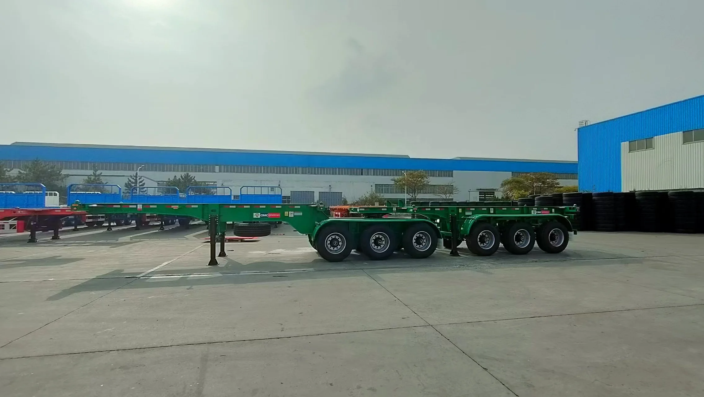 Sinotruk  3 axles double 20ft superlink  interlink skeletal trailer