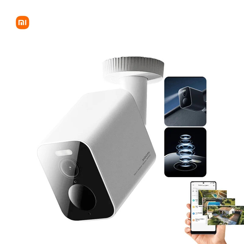 Global Version Xiaomi Outdoor Camera Bw300 IP67 D130 2K CCTV 2.4G WIFI Alexa Google Home Mi Home Full-colour Night Vision Solar