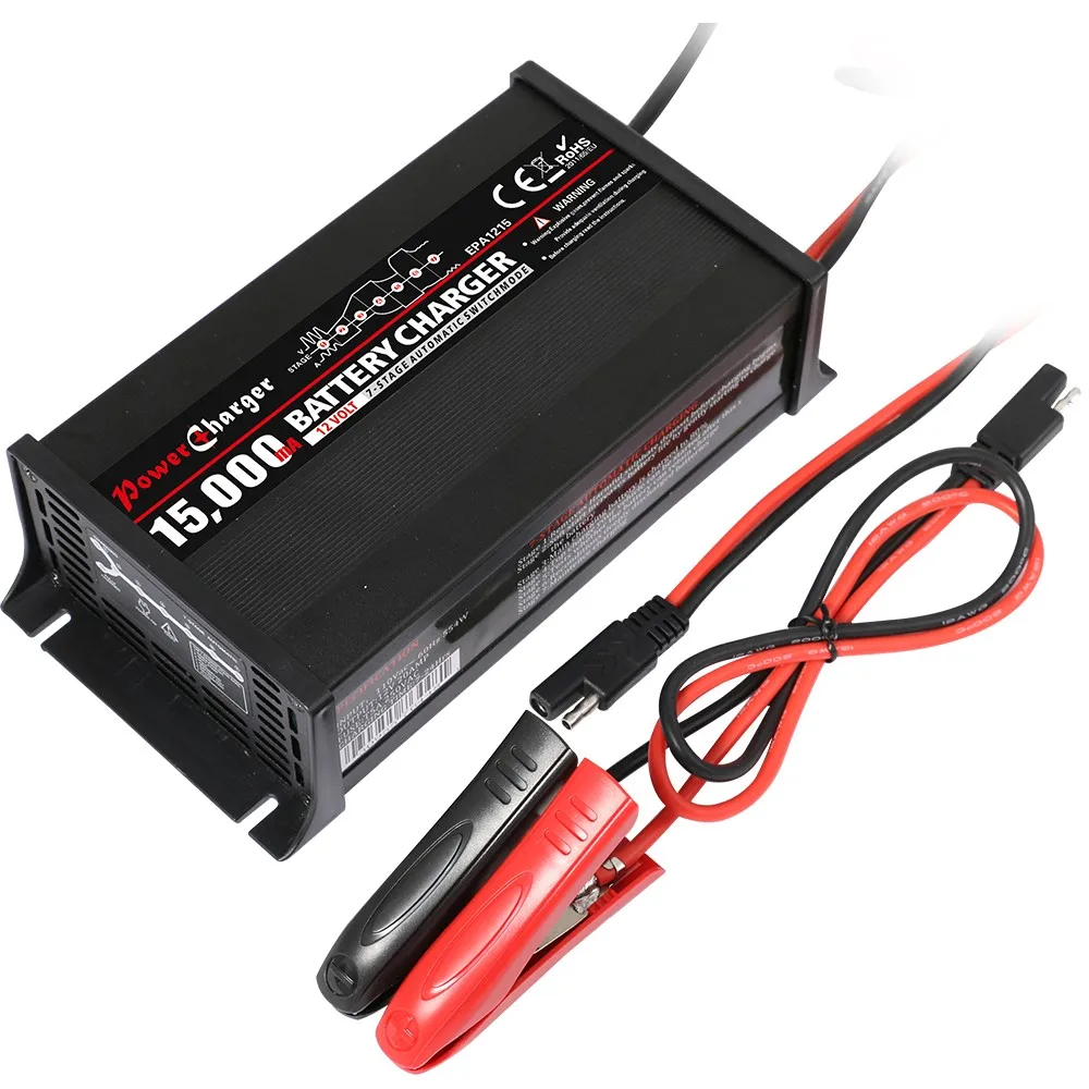 7 этапов зарядки 300W 12V 10A свинцово-кислотная батарея зарядное устройство со светодиодным индикатором тестом батареи