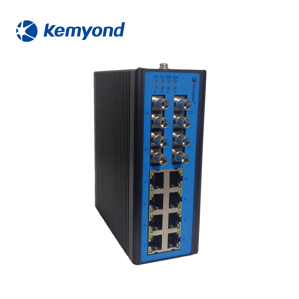 L2 Managed Din-Rail industrial Ethernet Switch 12 ports Network Switch S3100D-F4T8