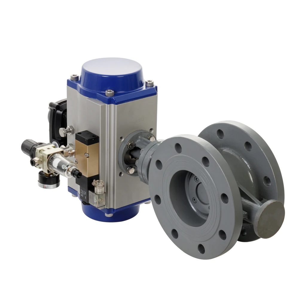 PN20 Cast Iron EPDM Flange Pneumatic butterfly Valve with Double Acting(4~20mA Electro Pneumatic Positioner Optional)