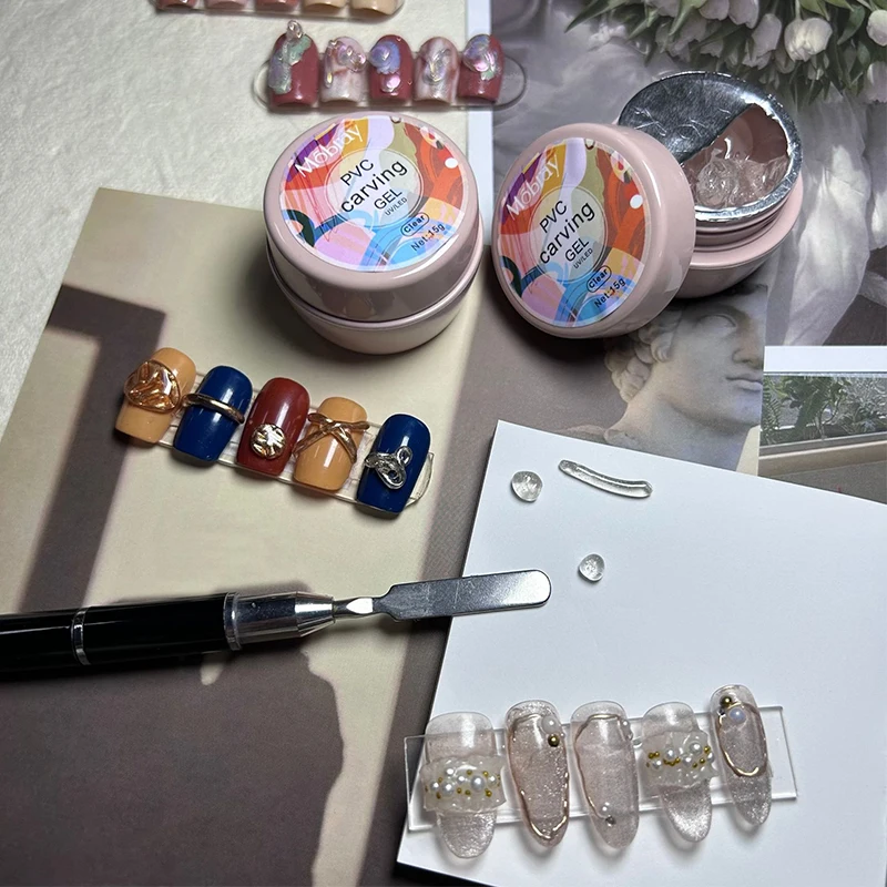 PVC Soft Solid Sculpting Gel Fantastic Consistency to Create 3D Nail Art Designs Mobray Solid Builder Gel For Nails