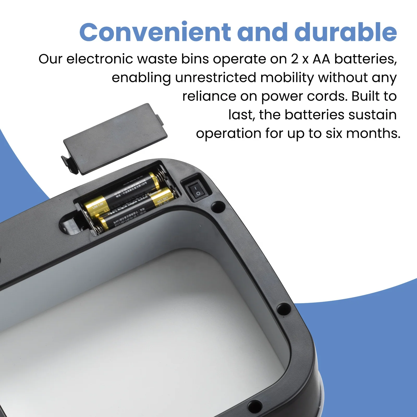 10L Plastic Square Sensor Trash Garbege Bin Table Smart Sensor Waste Bin for Kitchen Restaurant White NINGBO Rectangular 1.2 KG