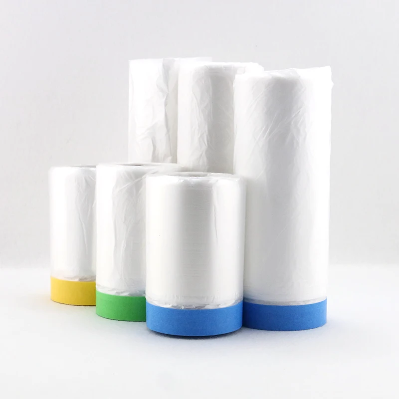 Transparent HDPE Masking Film Painter Pre Taped Plastic Protection for Painting