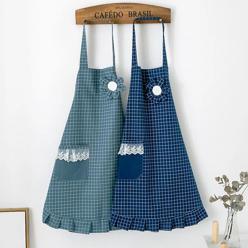 Household kitchen cooking women Aprons waterproof and oil proof fashion lovely baby apron Japanese Korean with princess lace