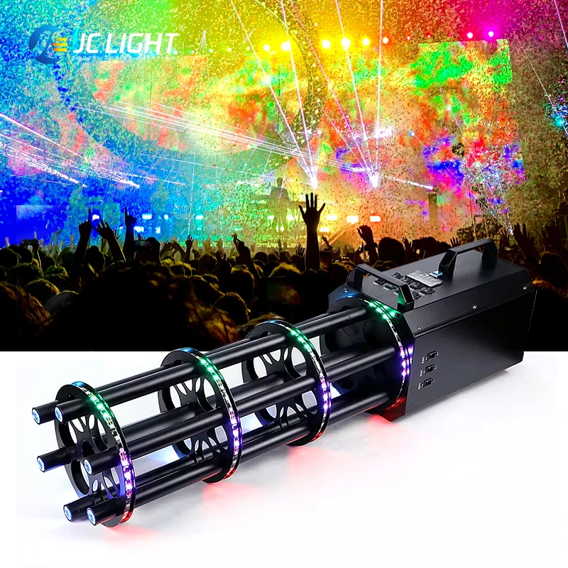 Six Shots Gatling Electric Confetti Party Popper Gun Dj Equipment Confetti Pistol Party Popper Gun Confetti Machine For Stage