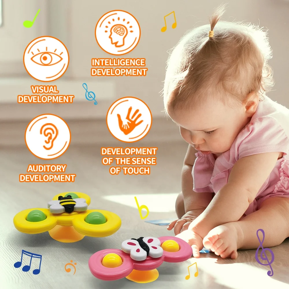 Hot Selling Suction Cup Spinner Toys Baby Fidget Spinner Toy Spinning Toys for Toddlers